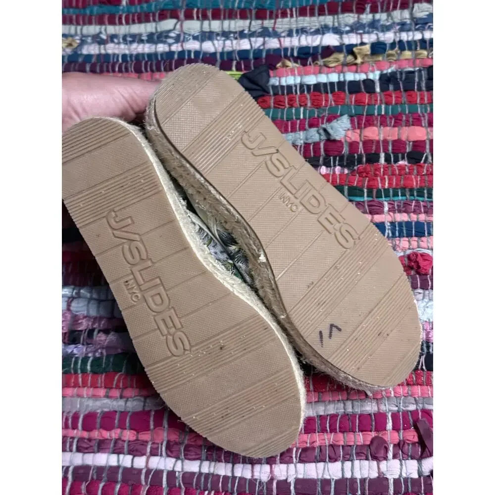 J SLIDES anthropologie cloth leather leaf embroidered espadrilled sneaker shoes
